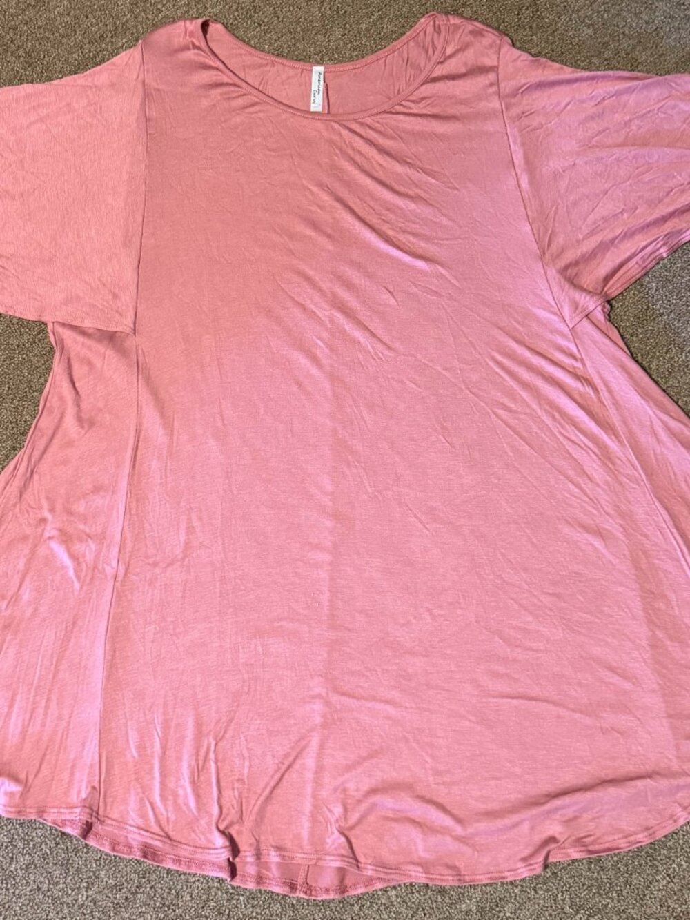 American Curvy Women's Pink Tunic Shirt Plus Size 5X New w/out Tags Flare Sleeve